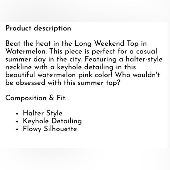 FREE PEOPLE Halter tank top Long Week in WaterMelon color - Picture 7 of 7